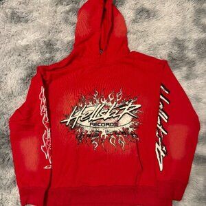Hellstar Records Red Flames Hoodie Men’s Size Large